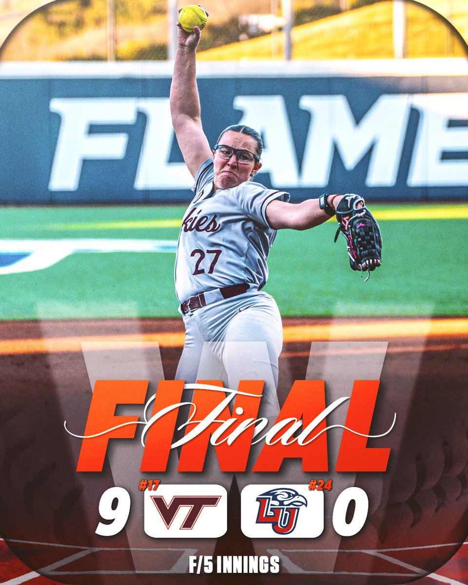 NO-HITTER!!!! <a href="/Emmmaaclairee/">Emma Lemley</a> 

Extinguished the Flames 🧯

#Hokies🥎