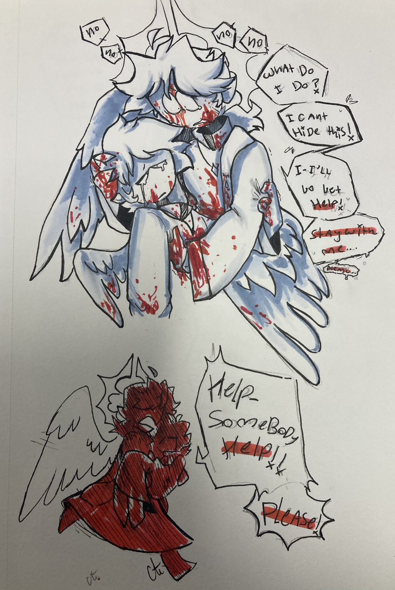 UnCaffChaos's tweet image. The fall from Grace pt2 (4/5) check comment for last panel 

#art #comic #characterdrawing #ocart