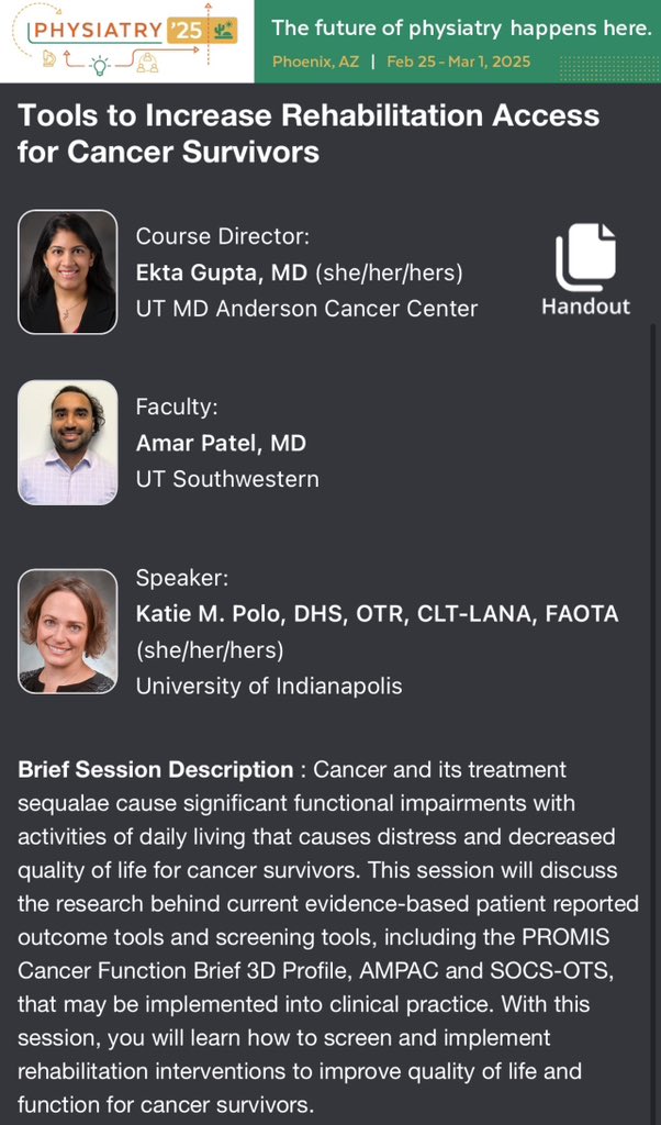 CancerRehabDocs (@cancerrehabdocs) on Twitter photo Get ready for some excellent cancer rehab talks at <a href="/AAPhysiatrists/">Assoc. of Academic Physiatrists (AAP)</a> Get ready for some excellent cancer rehab talks at <a href="/AAPhysiatrists/">Assoc. of Academic Physiatrists (AAP)</a>