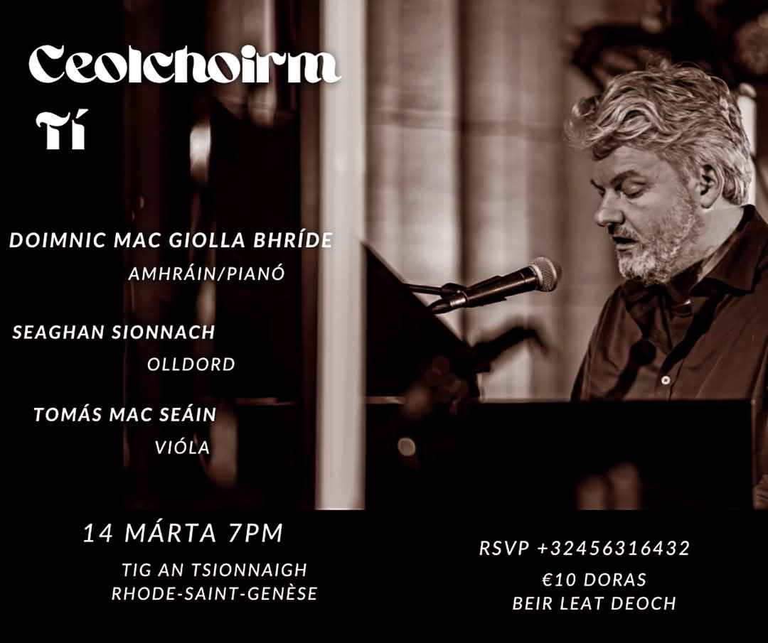 Doimnic Mac Giolla Bhríde 
beo sa Bhruiséil