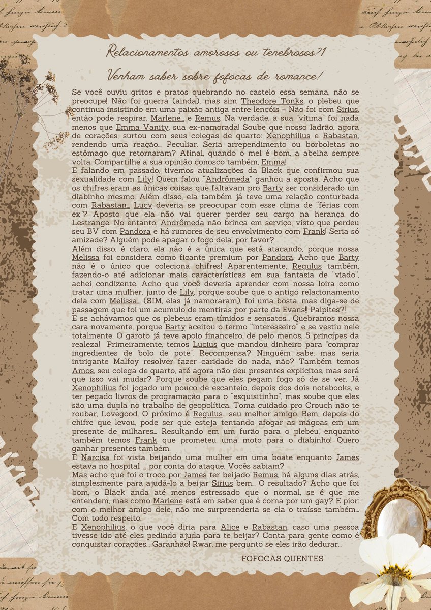 unhascurtas's tweet image. OPA, BOA NOITEEEE!!

Não pensem que eu esqueci de atualizar vocês sobre fofocas. Dessa vez, o tema escolhido foi "romance", mas ando investigando crimes cometidos por alguns de seus colegas para trazer na sexta... Animados?!

Além disso, estou pensando em tentar fazer uma rádio!