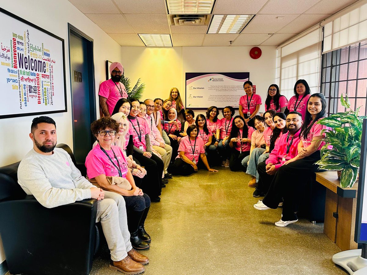 WelcomeSchools's tweet image. Today, we wear pink shirts to unite against bullying and foster kindness, empathy, and inclusion. Additionally, we share the story of how Pink Shirt Day originated with our newcomer families and students in the Bridge program.

#sd36learn #SurreyBC #welcomecentre
