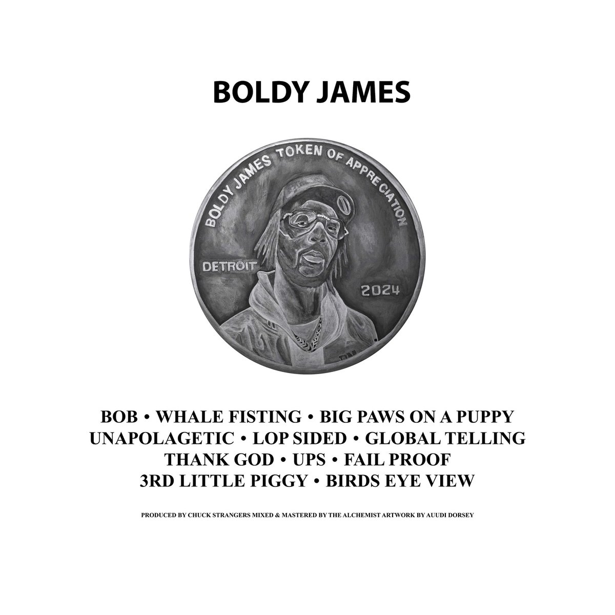 fakeshoredrive's tweet photo. Boldy James &amp; Chuck Strangers 

Token of Appreciation 

MIDNIGHT 

Mixed &amp; Mastered by The Alchemist 

Cover art + Track List https://t.co/0JIAXg7vFW