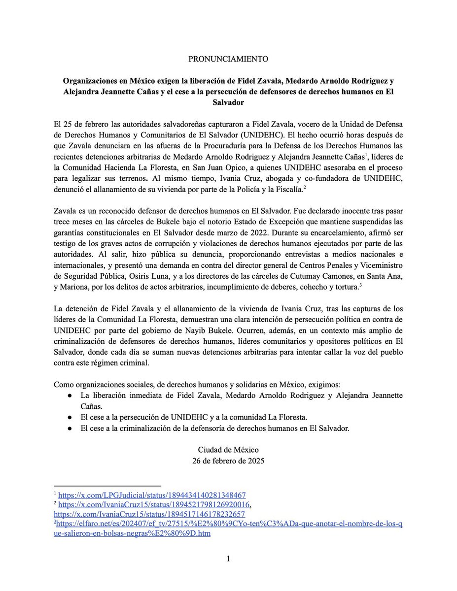 Comité de Solidaridad con El Salvador en México tweet media