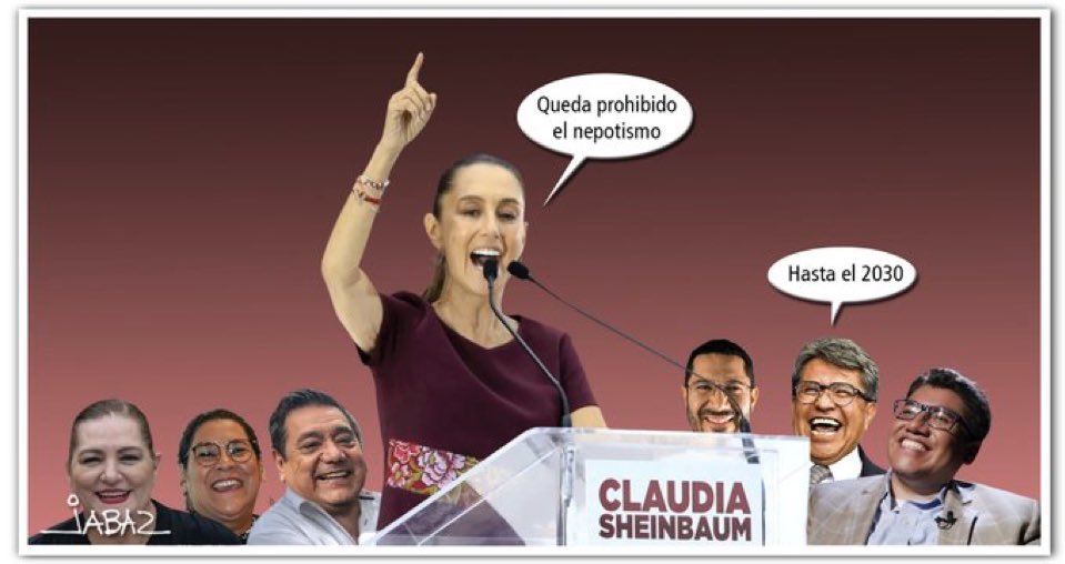Queda prohibido el nepotismo hasta después de que Andrés López Beltrán tome control total de <a href="/PartidoMorenaMx/">Morena</a>, los Monreal
consoliden su cacicazgo en Zacatecas, Félix Salgado Macedonio salte a otro puesto, el Partido Verde gane la gubernatura de San Luis Potosí, la familia Taddei