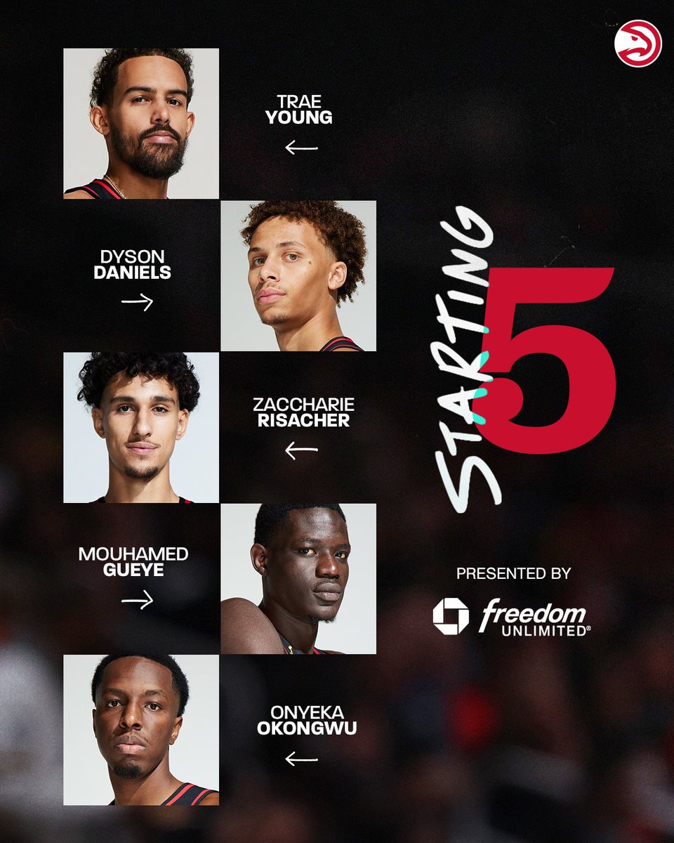 ATLHawks's tweet photo. Starting 🖐️

Presented by @Chase https://t.co/PWsWK1u00b