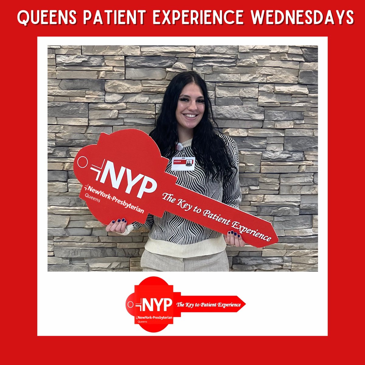 (1/3) With the last week of February coming to an end, we welcome a new face to the NYPQ team. This week our #KeytoPX holder is the #Amazing Madison! Madison is a Volunteer in the Office of Patient Experience here at <a href="/nyphospital/">NewYork-Presbyterian</a> Queens