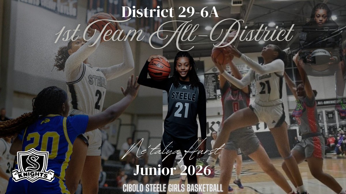 Steele Girls Bball (@slkbasketball) on Twitter photo Congratulations to our very own <a href="/NeHurst/">Ne’talya Hurst</a>
for her Sensational Junior Season stepping into a leadership role and helping to lead her team to a State Final Four and all of her hard work for the Steele Lady Knights! #SteeleLadyKnightsBasketball #KnightNation #1stTeamAllDistrictAward Congratulations to our very own <a href="/NeHurst/">Ne’talya Hurst</a>
for her Sensational Junior Season stepping into a leadership role and helping to lead her team to a State Final Four and all of her hard work for the Steele Lady Knights! #SteeleLadyKnightsBasketball #KnightNation #1stTeamAllDistrictAward