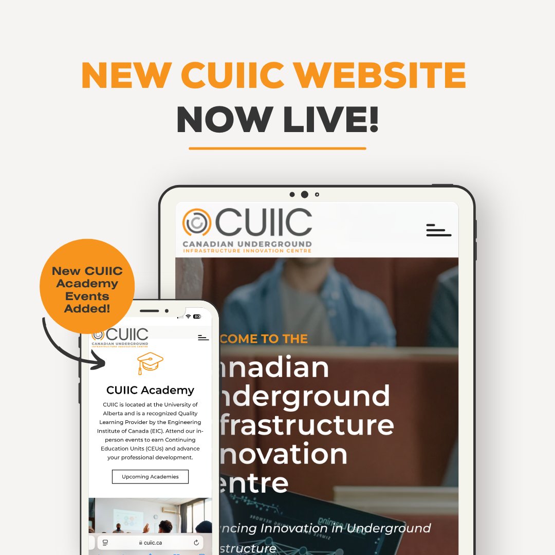 The New CUIIC Website is Now Live ➡️ cuiic.ca

#CUIIC #Innovation #UndergroundInfrastructure #Research #Education