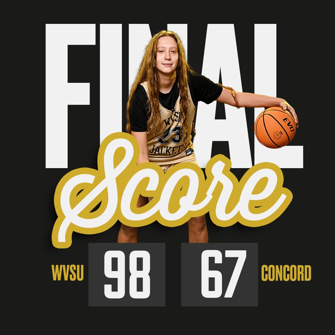 WVSU Athletics (@wvsu_gojackets) on Twitter photo W-🏀| WVSU 98 , CONCORD 67
🟡E.FORTENBERRY 16 PTS, 4-7 FT, 18 REB, 2 BL, 3 STL
⚫️B.GOINS 16 PTS, 5 STL, 3 REB
🟡A.KERKES 13 PTS, 4-8 FG, 4-6 FT, 4 REB, 2 STL
⚫️H.BAILEY 12 PTS, 4 REB, 6 ASST, 4 STL 
Up Next:  3/1 vs Charleston 
#GoState🐝 W-🏀| WVSU 98 , CONCORD 67
🟡E.FORTENBERRY 16 PTS, 4-7 FT, 18 REB, 2 BL, 3 STL
⚫️B.GOINS 16 PTS, 5 STL, 3 REB
🟡A.KERKES 13 PTS, 4-8 FG, 4-6 FT, 4 REB, 2 STL
⚫️H.BAILEY 12 PTS, 4 REB, 6 ASST, 4 STL 
Up Next:  3/1 vs Charleston 
#GoState🐝