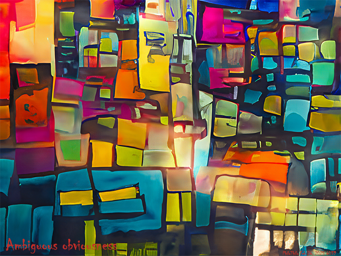 PhiloThilo's tweet photo. Ambiguous obviousness
PhiloThilo Feb 26, 2025
#digitalart #abstractart #contemporaryart #modernart #obviousness #ambiguousobviousness #philothilo https://t.co/Aj38fgL2Pi