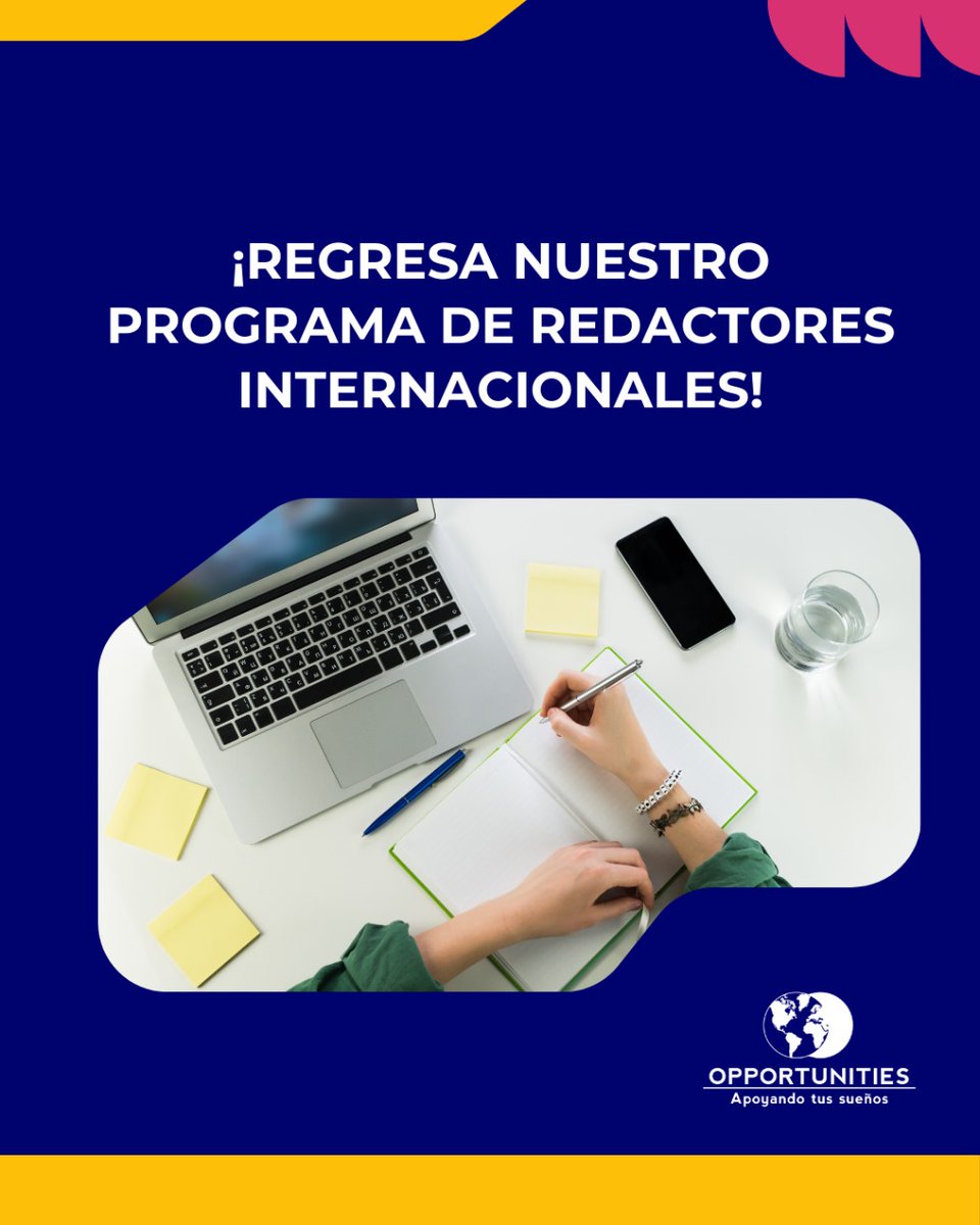 opportunitiessv's tweet photo. 📢 ¡REGRESA NUESTRO PROGRAMA DE REDACTORES INTERNACIONALES! ✍🌎

📅  Límite de postulación: Miércoles 12 de marzo de 2025

✔️ Encuentra todos los detalles y el formulario de aplicación aquí: https://t.co/FDqC7w1egR https://t.co/C3jFwY3UMG