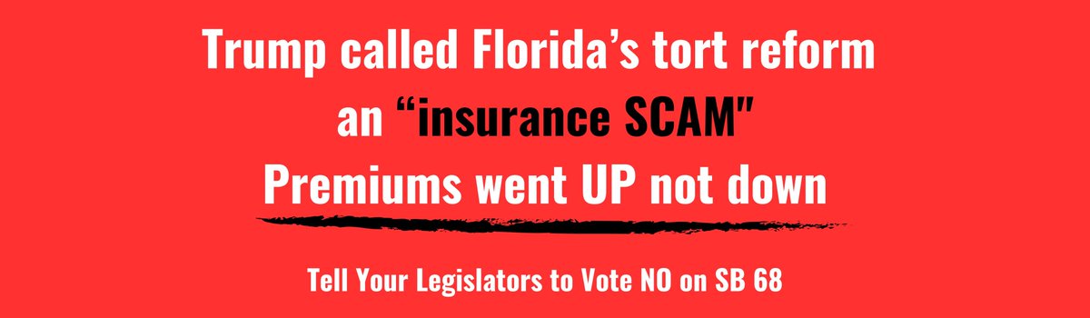 pennlawgroup's tweet photo. Trump called Florida’s tort reform an “insurance scam”—and he was right. Instead of lowering costs, premiums went up, not down. Now, Georgia lawmakers want to follow the same failed path with SB 68.
Make your voice heard!
Call your legislators - Tell them to VOTE NO on SB 68 https://t.co/Rl4A40vJS0