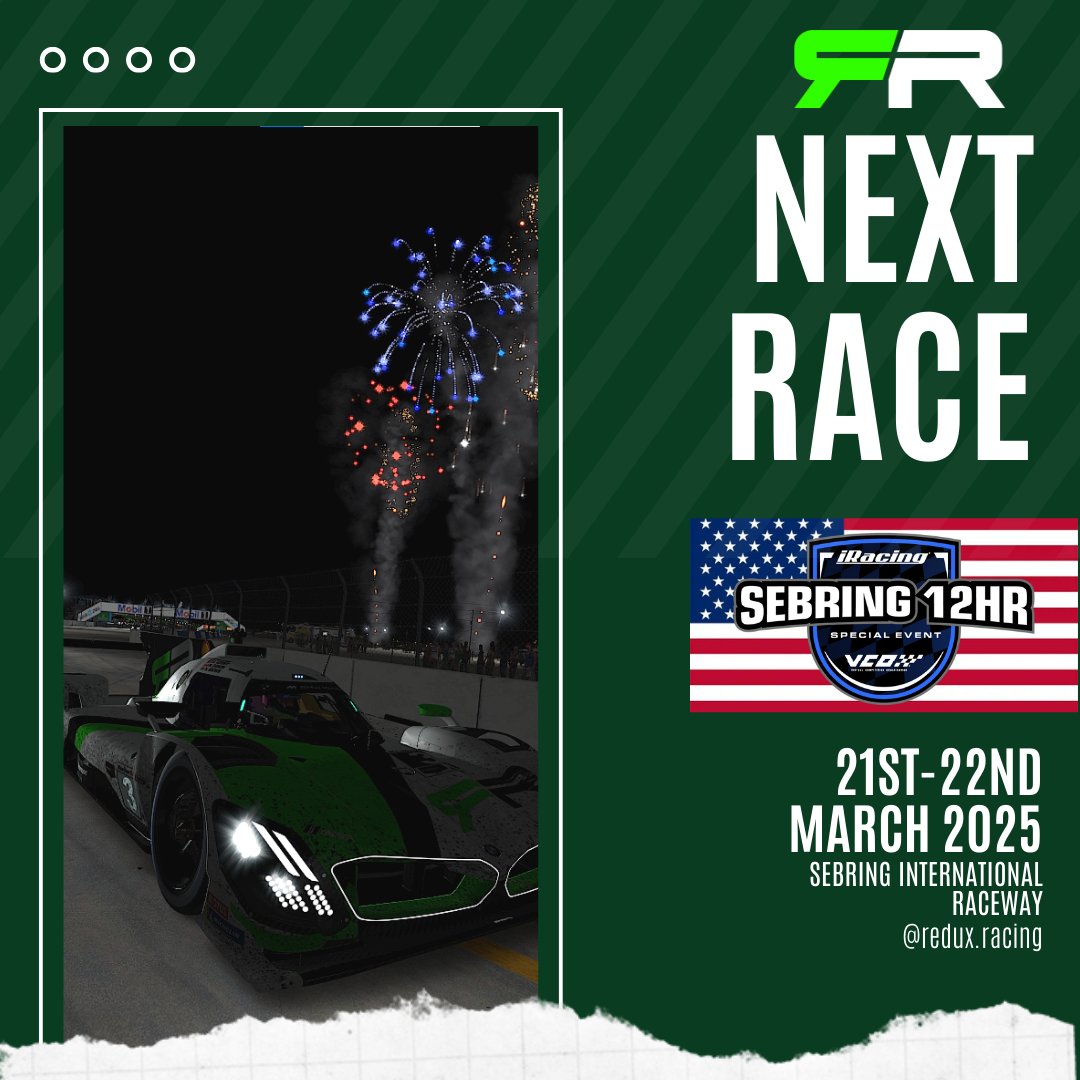 Next up is a track that holds special memory's for us!

Sebring up next! 🇺🇸