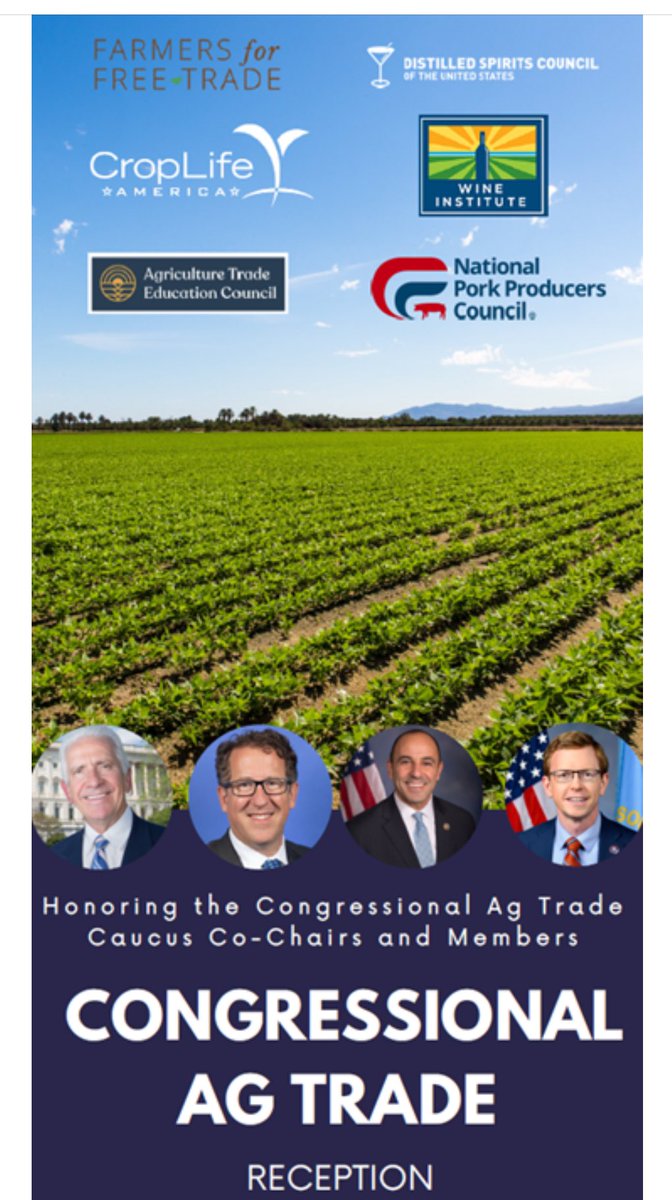 lisa_lhawkins's tweet image. Great event with @FarmersForTrade honoring the Congressional Ag Trade Caucus #ToastsNotTariffs