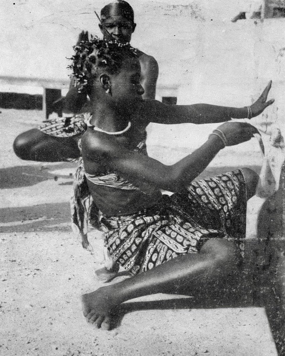 OziIkoro's tweet image. Grace in Motion: An Igbo girl performing the traditional Agbor dance (Sugiri) in present-day Ika South, Delta State. Photo by M. June House, 1950s.