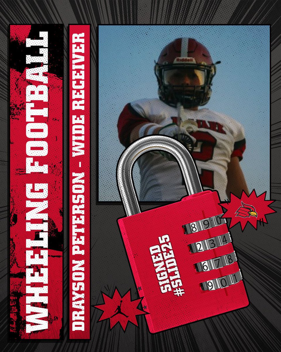 Wheeling U Football (@wheelingu_fb) on Twitter photo 🔥💯| #SLIDE25 🔴⚫️⚪️
✍🏼| Drayson Peterson
📱| <a href="/DraysonPeterson/">Drayson Peterson ⭐️⭐️ WR/ATH</a>
📍| Newark HS (OH)
🚨| Wide Receiver
📋| 5’11 185
🎥| hudl.com/video/3/161919…
#TEAM8 | #NSD25 | #EveryMan | #EveryDay 🔥💯| #SLIDE25 🔴⚫️⚪️
✍🏼| Drayson Peterson
📱| <a href="/DraysonPeterson/">Drayson Peterson ⭐️⭐️ WR/ATH</a>
📍| Newark HS (OH)
🚨| Wide Receiver
📋| 5’11 185
🎥| hudl.com/video/3/161919…
#TEAM8 | #NSD25 | #EveryMan | #EveryDay