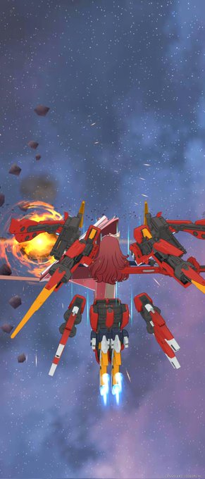 待ってクリバタエマたそバグってホーム画面だけの話じゃないの!?(ちなみに通常射撃も水平に伸ばしたクリミナルバスターの先端から出てしまうので位置ズレ起こしてる) 