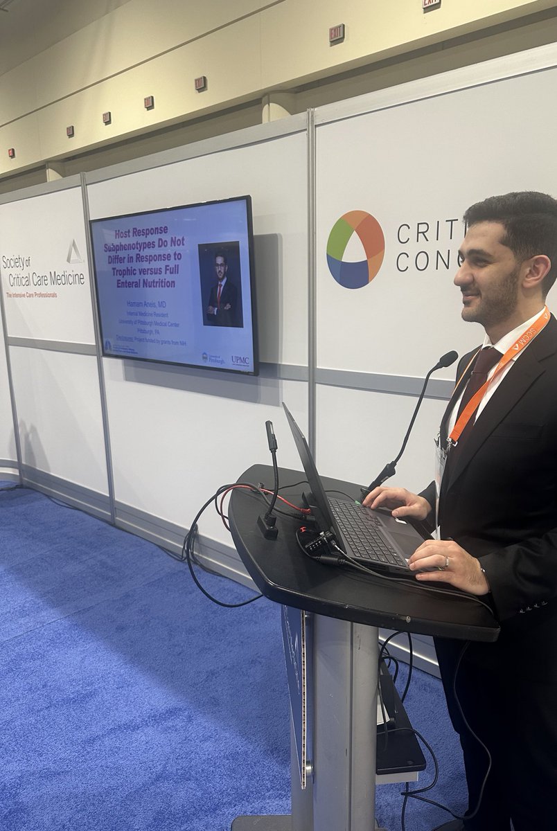 Homam Anees (@hamam_aneis) on Twitter photo Excited to present our work at SCCM on Host Response Subphenotypes and Their Response to Enteral Nutrition and honored to receive the Internal Medicine Award! Grateful to my mentor, Dr. Faraaz Shah, for his invaluable support!
<a href="/SCCM/">SCCM</a> <a href="/PACCSM_fellows/">Pitt PACCSM Fellows</a> <a href="/PittDeptofMed/">PittDeptofMed</a> Excited to present our work at SCCM on Host Response Subphenotypes and Their Response to Enteral Nutrition and honored to receive the Internal Medicine Award! Grateful to my mentor, Dr. Faraaz Shah, for his invaluable support!
<a href="/SCCM/">SCCM</a> <a href="/PACCSM_fellows/">Pitt PACCSM Fellows</a> <a href="/PittDeptofMed/">PittDeptofMed</a>