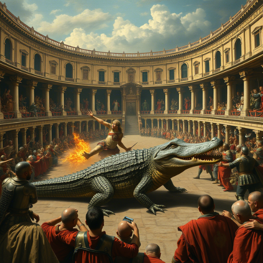 TartariaOnSol's tweet photo. 🔥 The Alchemist vs. The Giant Alligator 🐊

Draped in a cloak woven with arcane symbols, the Alchemist steps forward. He is no mere man of science—his hands drip with volatile elixirs, and his eyes gleam with the wisdom of forbidden transmutations. Across the arena, the gate creaks open, revealing the beast—a colossal alligator, its scales shimmering like obsidian, its eyes glowing with unnatural hunger. This is no ordinary creature; it is a remnant of Tartaria’s ancient bio-experiments, infused with the strength of giants and the endurance of time itself.

The battle begins. The alligator lunges, its massive jaws snapping like thunder. The Alchemist sidesteps, hurling a vial of emerald liquid. Upon impact, the ground erupts into thick vines, but the beast thrashes, tearing through nature’s grasp.

The crowd gasps as the Alchemist summons a glowing sigil beneath his feet, whispering an incantation lost to history. His hands alight with golden fire, shaping the very elements around him. The alligator retaliates, slamming its tail with the force of an earthquake, shattering stone and sending the Alchemist flying.

Blood stains the dust. The Alchemist grits his teeth, reaching into his satchel for one final elixir—the Philosopher’s Wrath. A deep crimson glow pulsates from the flask as he drinks. His body surges with raw energy, his veins illuminated like molten gold. With newfound power, he leaps, his fists crackling with alchemical fire, and drives them into the beast’s skull.

A deafening explosion. Smoke engulfs the arena. Silence falls.

As the dust settles, only one figure stands. The Alchemist, bruised and battered, raises his fist in victory. The alligator, though mighty, has fallen.

The crowd erupts in cheers. The legend of The Alchemist vs. The Giant Alligator will be told for centuries in the hidden lands of Tartaria.

Who shall challenge the arena next? 🏆

#TartariaOnSol #AncientBattles #AlchemistVsBeast #LostEmpire