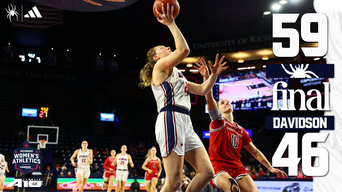 Richmond Womenโs Basketball (@spiderwbball) on Twitter photo ๐๐ง๐๐๐๐๐๐ญ๐๐ home conference slate: โ
<a href="/SpiderAthletics/">Richmond Athletics</a> // #OneRichmond
The Spiders extend their home conference win streak to 24 and match a program-best 15-game win streak! ๐ซฐ๐ท๏ธ
UR 59, DAV 46 | FINAL
๐ท๏ธ Budnik: 15 pts
๐ท๏ธ Doogan: 11 pts
๐ท๏ธ Alston: 10 pts ๐๐ง๐๐๐๐๐๐ญ๐๐ home conference slate: โ
<a href="/SpiderAthletics/">Richmond Athletics</a> // #OneRichmond
The Spiders extend their home conference win streak to 24 and match a program-best 15-game win streak! ๐ซฐ๐ท๏ธ
UR 59, DAV 46 | FINAL
๐ท๏ธ Budnik: 15 pts
๐ท๏ธ Doogan: 11 pts
๐ท๏ธ Alston: 10 pts