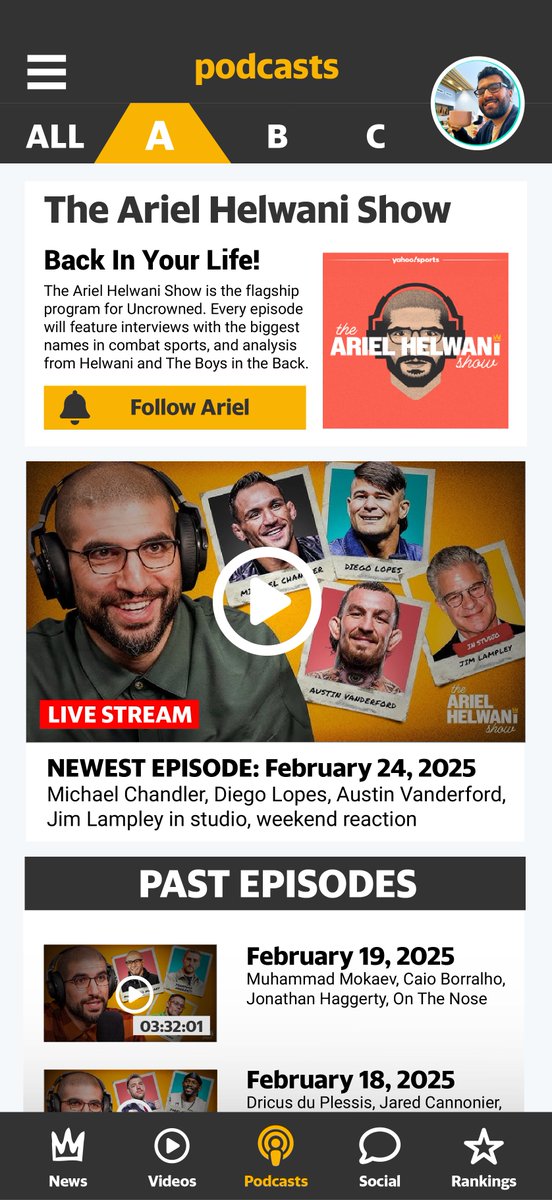 PrimalMistryPro's tweet photo. Had a go at designing an app for @Yahoo @YahooSports @uncrownedcombat 

What do you think? Collab?
@arielhelwani @PetesyCarroll @NewYorkRic @connerburks https://t.co/ZhNXjd3Pud