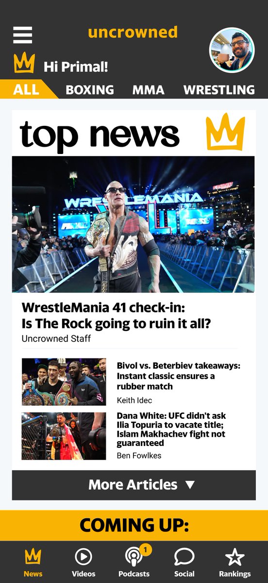 PrimalMistryPro's tweet photo. Had a go at designing an app for @Yahoo @YahooSports @uncrownedcombat 

What do you think? Collab?
@arielhelwani @PetesyCarroll @NewYorkRic @connerburks https://t.co/ZhNXjd3Pud