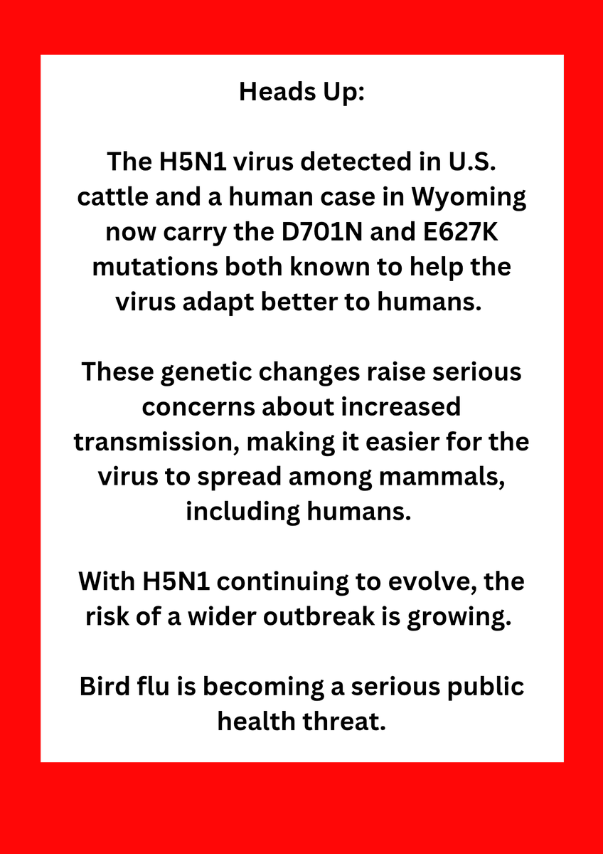 COVID19_disease's tweet image. Important Public Health Update on Bird Flu (H5N1).