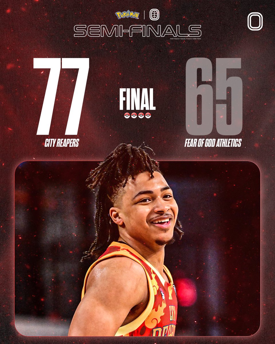 The City Reapers are now 1 win away from securing a spot in the OTE FINALS 🏆 

Meleek Thomas 22 PTS l 9 REB l 2 STL
Micah Tucker 18 PTS l 5 AST l 2 STL
Amari Evans 13 PTS l 8 REB l 1 BLK
Cole Kirouac 6 PTS l 10 REB l 7 BLK

Ashley Sims II 17 PTS l 12 REB 
Shon Abaev 14 PTS l 4