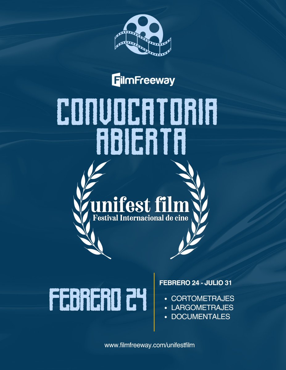 Ya está abierta la convocatoria del festival internacional de cine UNIFEST FILM 
INSCRIPCIÓN ➡️ filmfreeway.com/UNIFESTFILM
unifestfil.com

<a href="/unifestfilm/">Unión de festivales internacionales de cine</a> <a href="/giffmx/">Guanajuato Film Fest</a> <a href="/imcine/">IMCINE</a> <a href="/cultura_mx/">Secretaría de Cultura</a> <a href="/PecimeAC/">PECIME</a> <a href="/procine_oficial/">PROCINECDMX 🎥</a> <a href="/Canal22/">Canal 22 México</a>