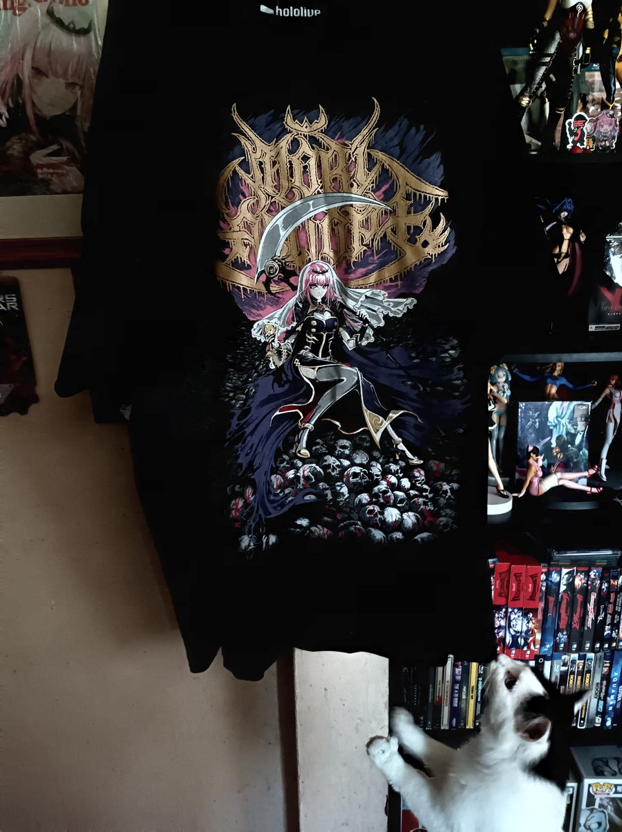 Lu3yM0nk3y's tweet photo. Just got home from work and my Mori Calliope GhostXGhost shirt came in today. Great timing! now I'm off to watch the Grimoire concert!

#Ghostxghost
#CalliMoire https://t.co/azKvKctXL1