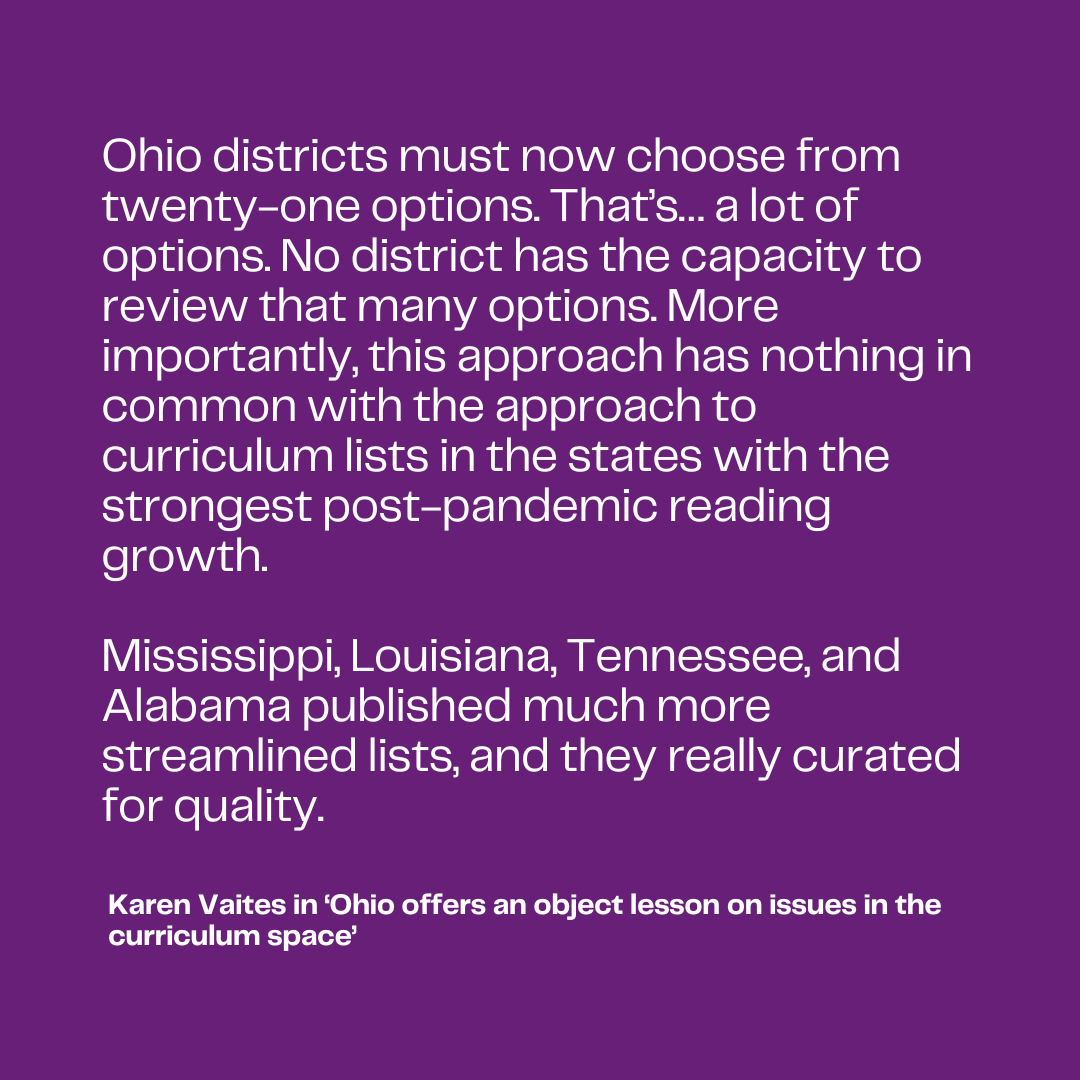 karenvaites's tweet photo. Ohhhh, Ohio. 

Twenty-one curriculum options?? https://t.co/IvEPwB4LPp