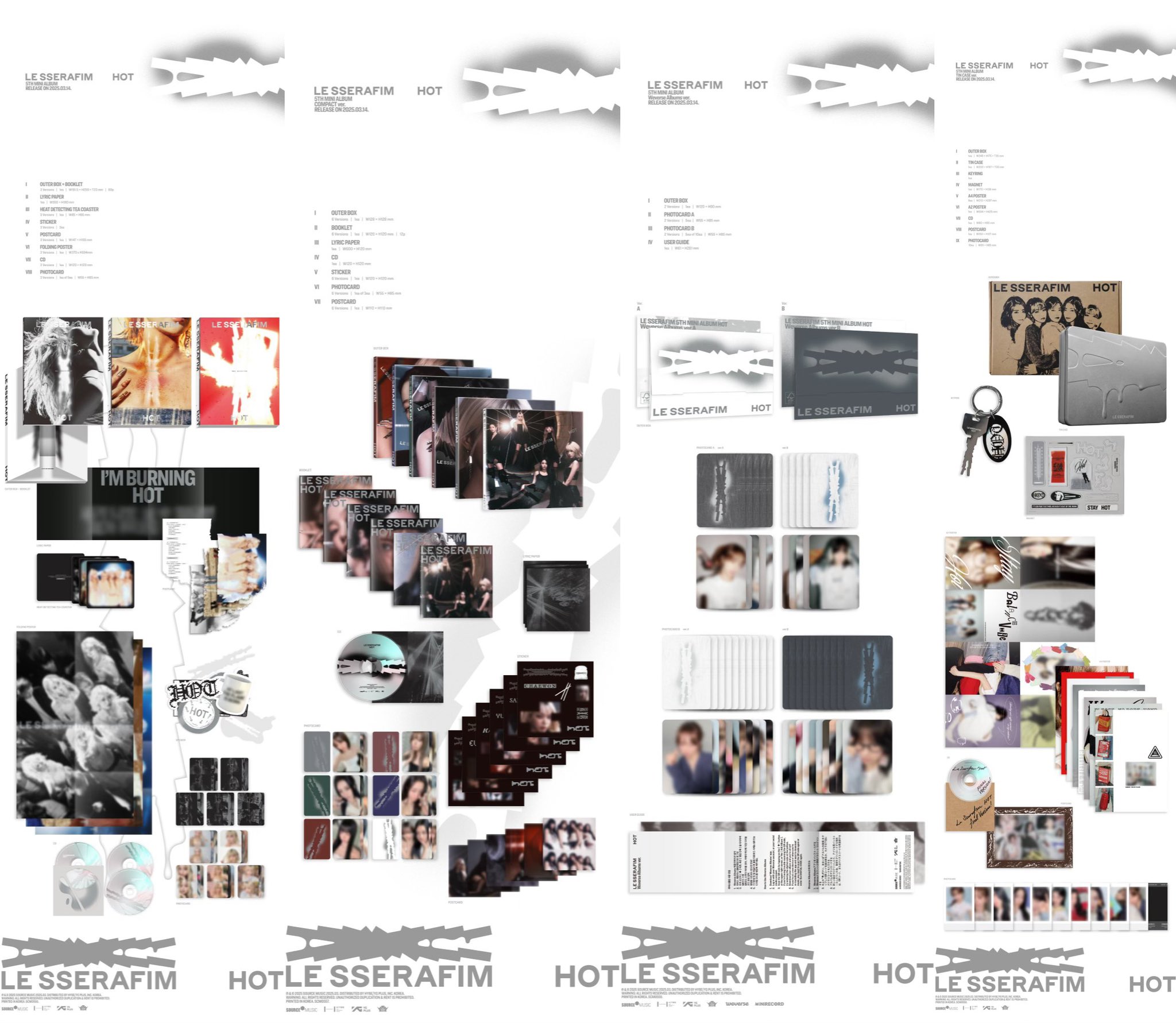 アイドル LE SSERAFIM weverse global hot complete LE SSERAFIM - HOT [Weverse Album] – Kpop Exchange