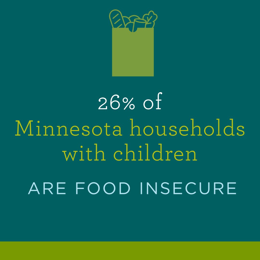 There is no single root cause of hunger. For many, it’s ongoing and persistent. Through our Statewide Hunger Study we found that 26% of Minnesota households with children are food insecure. It will take all of us to Make Hunger History. Learn more: 2harvest.org/makehungerhist…