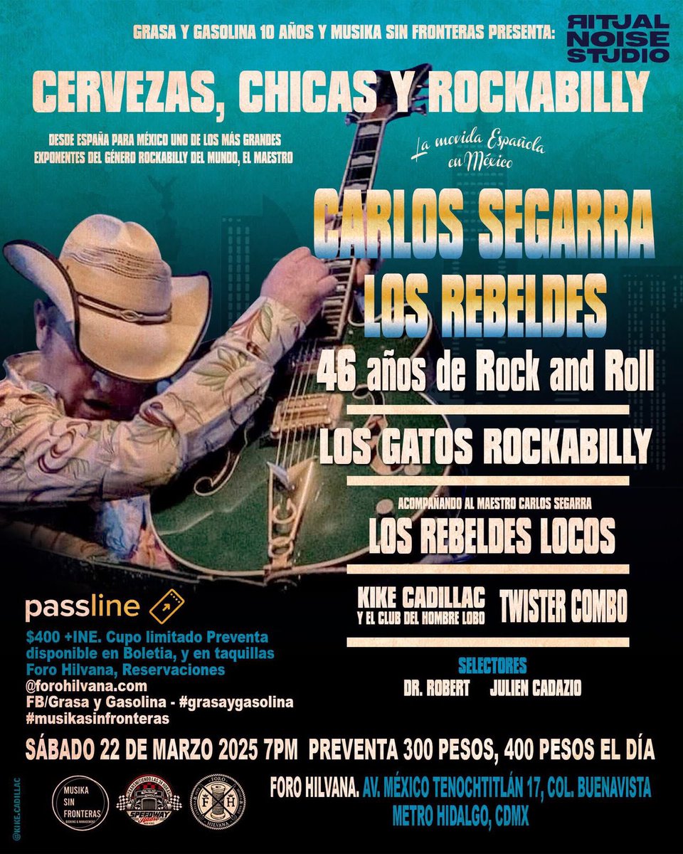 LosBlackJacks's tweet photo. Cervezas, chicas y Rockabilly !!! Carlos segarra en Mexico, imperdible !!!! https://t.co/F7ziVGZK4g
