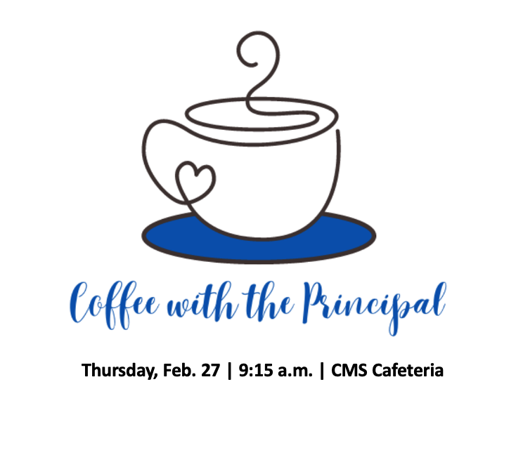 friendsofcms's tweet photo. Join the CMS principal for coffee and conversation tomorrow at 9:15 a.m. in the CMS cafeteria. https://t.co/NfADuEdVve