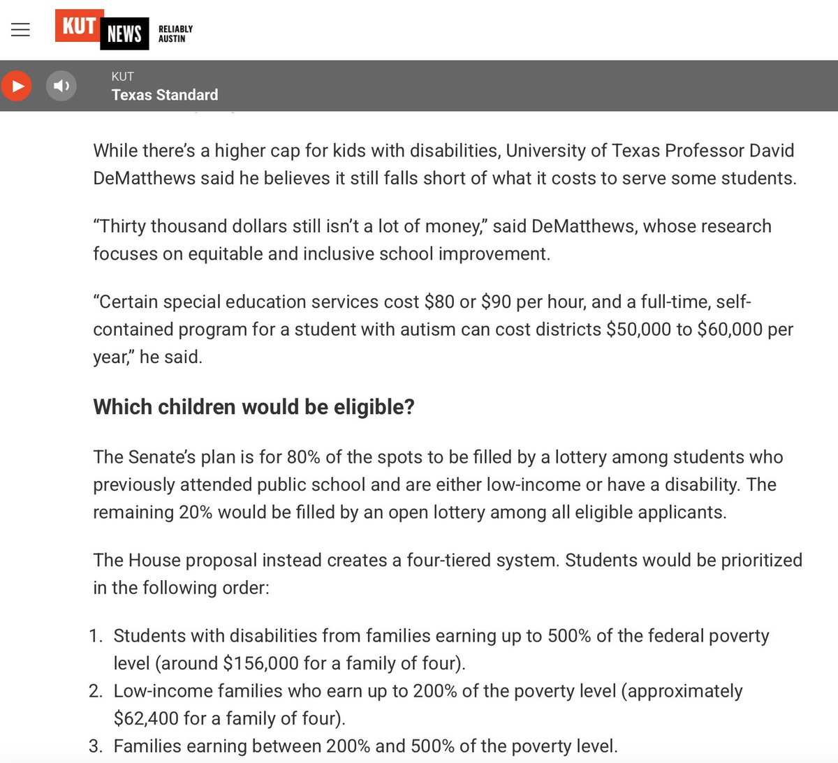 Vouchers break up communities &amp; separate kids based on class &amp; disability b/c most Texas families can't afford private schools even w/ a voucher, esp if they have special needs. Let's focus on improving the free public schools required to serve every child in their community.