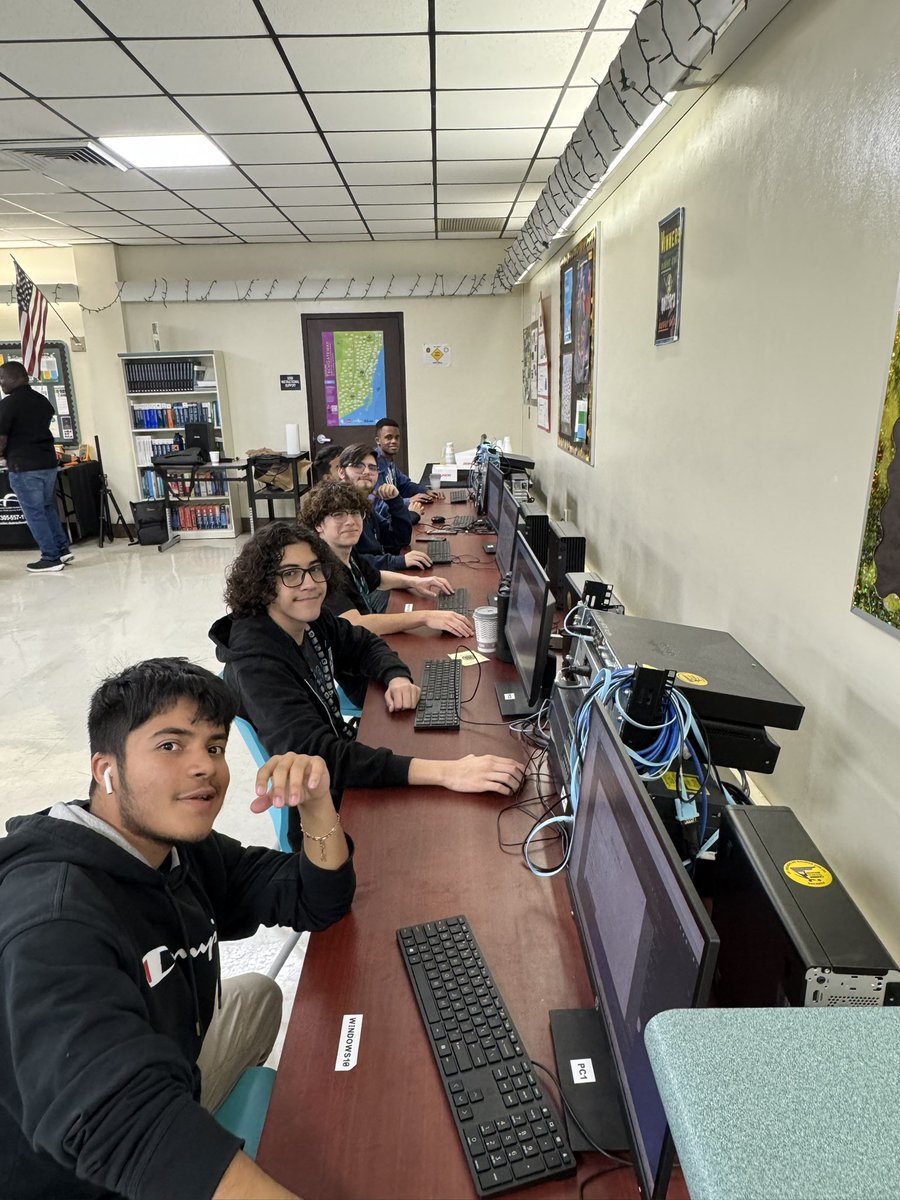 mlecITacad's tweet image. Job Shadow day with Akamai Engineers! MLEC IT Jaguars learning and competing in a Capture the Flag cybersecurity competition! Work-based Learning in action! @MLECJaguars @MLECPrin @drldiaz @CTEMiami @NAFCareerAcads @NAFMiami @Akamai