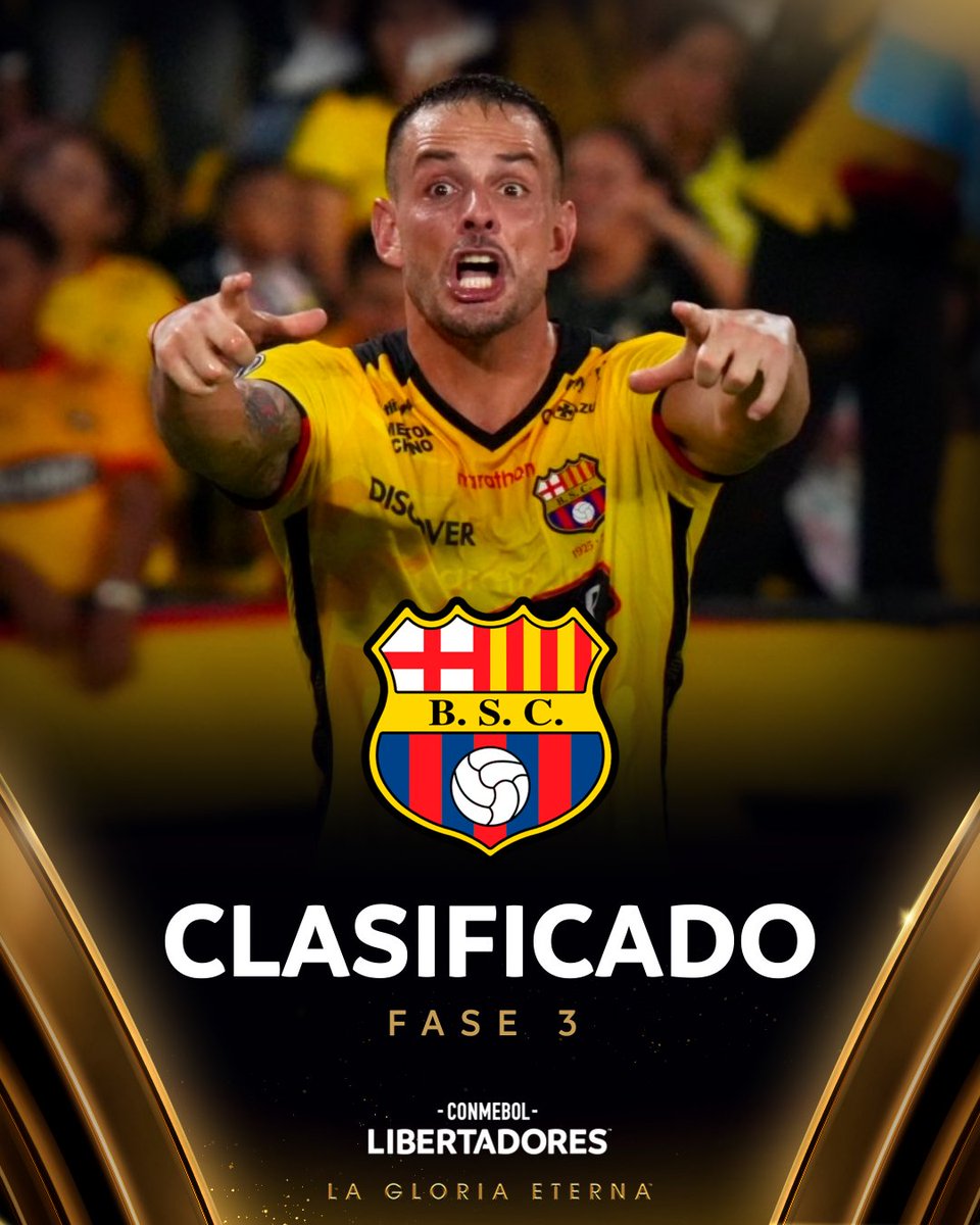 🔝💛 ¡El boleto a Fase 3!

<a href="/BarcelonaSC/">BARCELONA S.C.</a> 🇪🇨 definirá su lugar en la Fase de Grupos de la CONMEBOL #Libertadores 🏆

#GloriaEterna