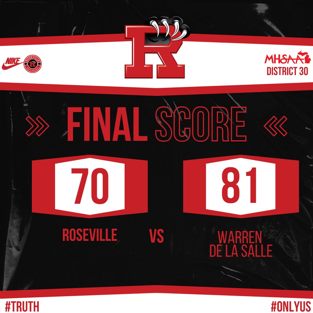 Came up short tonight 70-81 in the District Semifinals. The guys battled, this is not the outcome we expected. #TRUTH #onlyUS 

Hanklin Elston 31pts
Kyle Reeves 18pts
Xion Curry 9pts