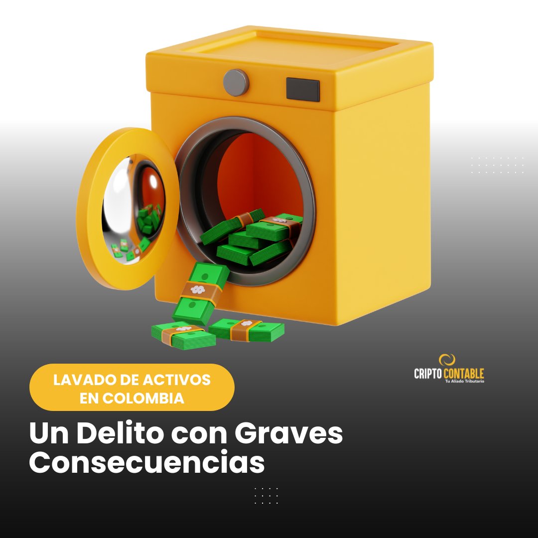 CriptoContable's tweet image. 👉En Colombia, el lavado de activos es un delito grave que busca ocultar el origen ilícito de bienes o dinero provenientes de actividades criminales, integrándolos a la economía formal. Según el Código Penal Colombiano (Artículo 323).