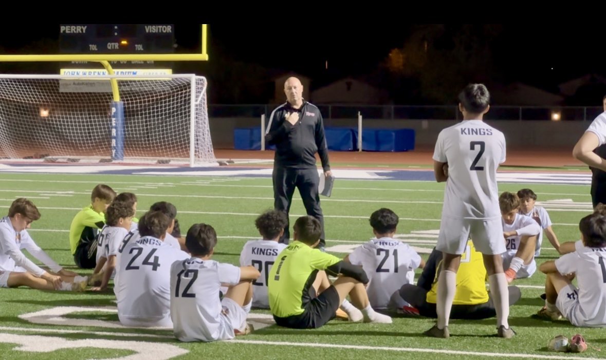 Despite a season ending 4-1 loss to Perry, longtime Kofa coach Jamie Nicewander was coaching his his team until the final buzzer and then afterward <a href="/KHSKingsNews/">Kofa Kings Official</a>