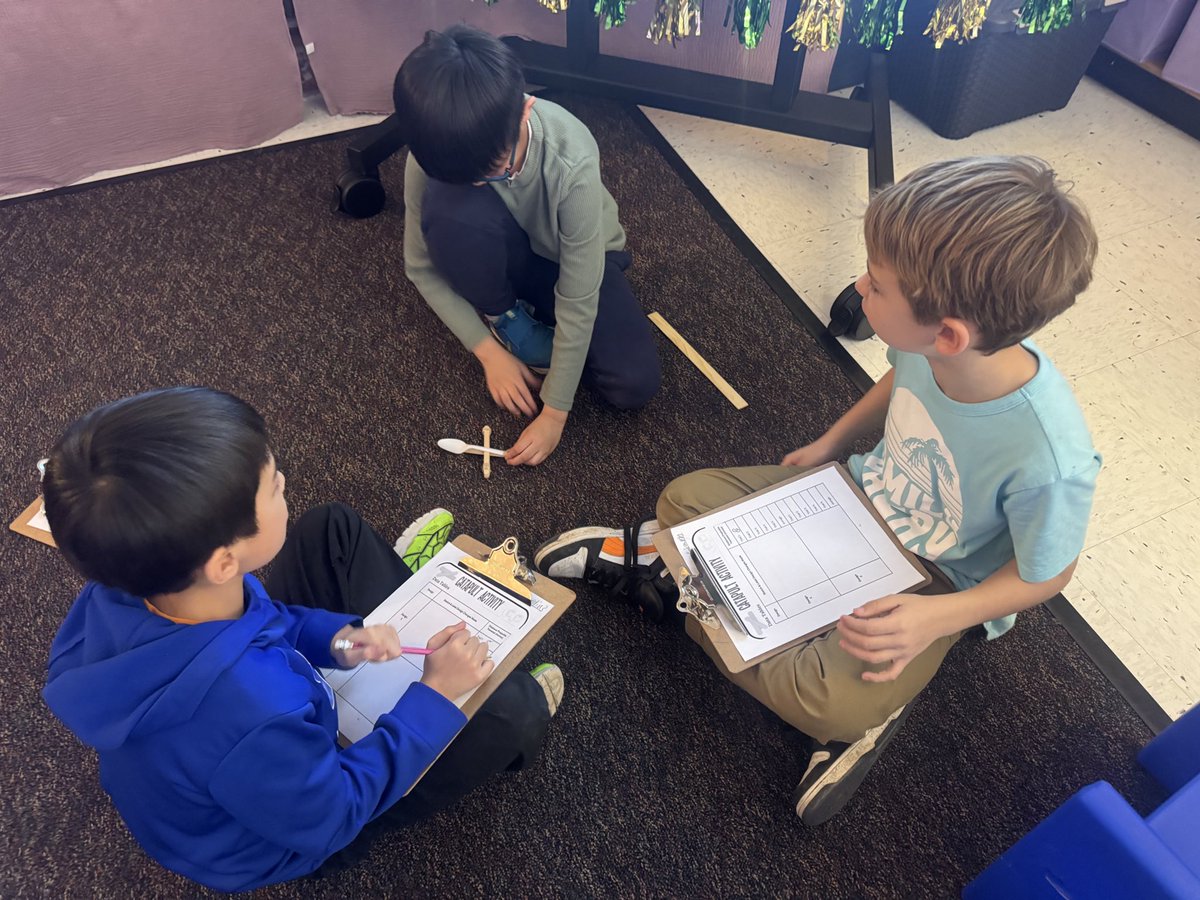 The kids built catapults today to help them see how a lever works! Our Simple Machine unit is off to a great start.