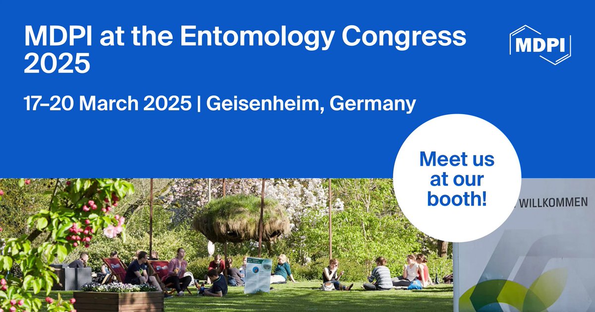 Meet Us at the Entomology Congress 2025
📅 Date: 17–20 March 2025
📍 Location: Hochschule Geisenheim University (HGU), Geisenheim, Germany
🔗For more information: mdpi.com/journal/insect….

<a href="/AgrochemMDPI/">Agrochemicals MDPI</a> <a href="/DiversityMDPI/">Diversity MDPI</a> <a href="/AgricultureMdpi/">Agriculture MDPI</a> <a href="/Plants_MDPI/">Plants MDPI</a> <a href="/Forests_MDPI/">Forests</a> <a href="/Agronomy_Mdpi/">Agronomy MDPI</a>