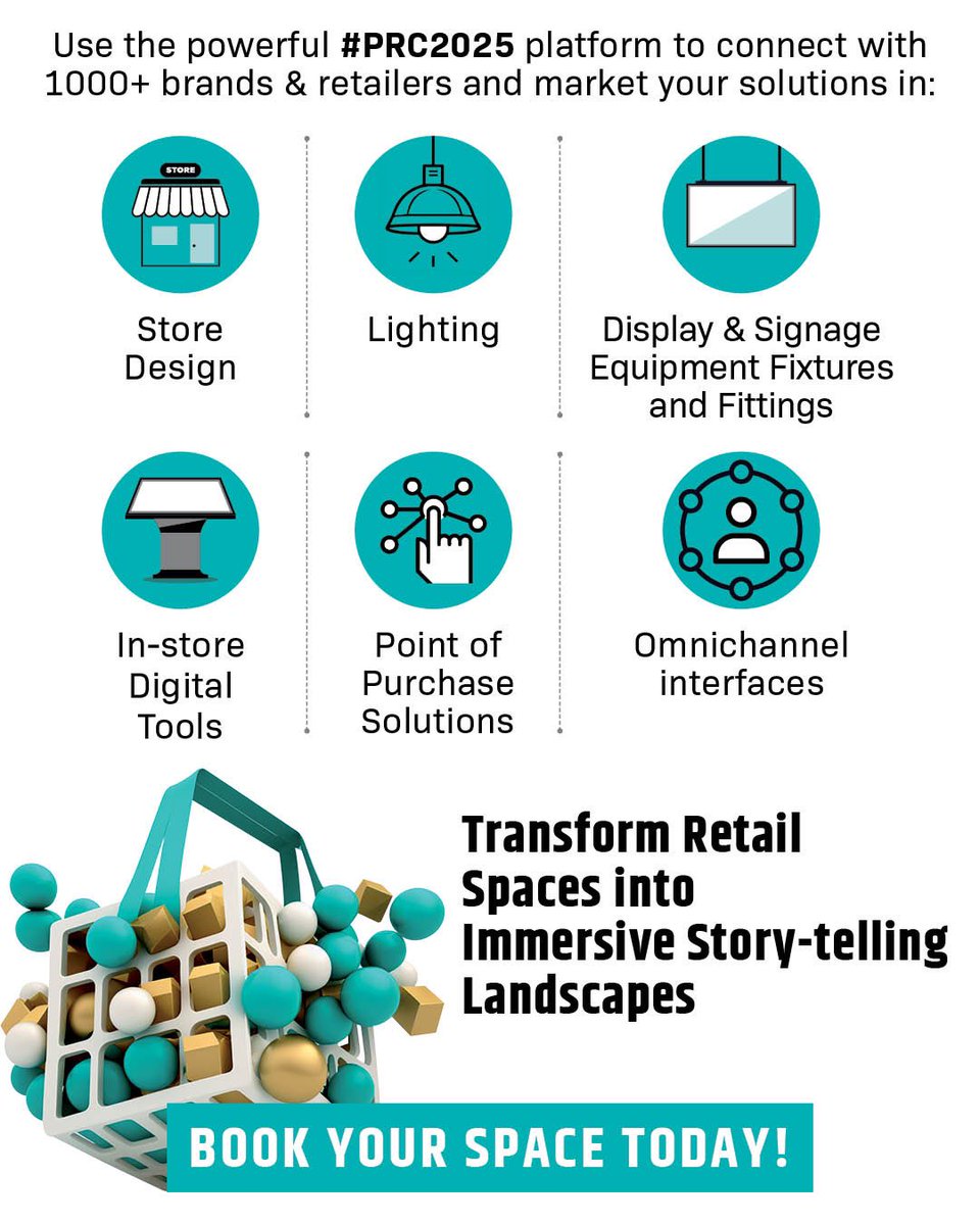 #PRC2025 is the perfect canvas for you to paint the future of retail design. Over 1000+ brands &amp; retailers will be in attendance, waiting for your imagination and solutions to wow them!

Don’t let this one go — Book your space today! phygitalretailconvention.com/exhibitors-lp/