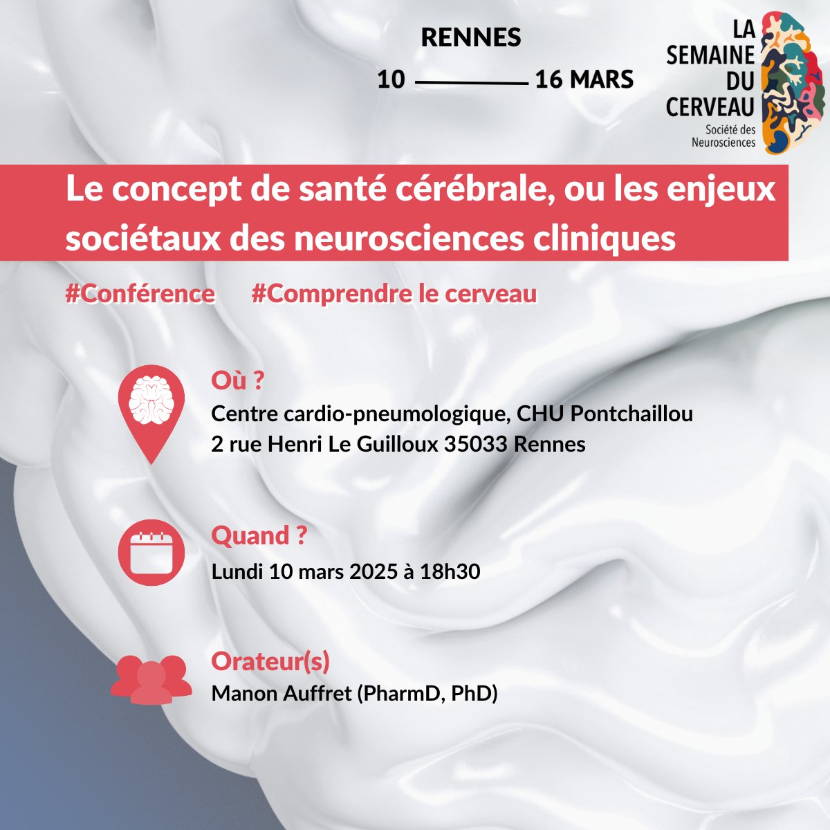 Préserver &amp; recouvrer notre santé cérébrale sont des enjeux majeurs dans notre société. <a href="/Manon_Auffret/">Manon Auffret</a> exposera comment nos modes de vie actuels &amp; nos modèles économiques viennent mettre en péril ces objectifs de santé publique, avec l’exemple de la maladie de Parkinson #SDC2025