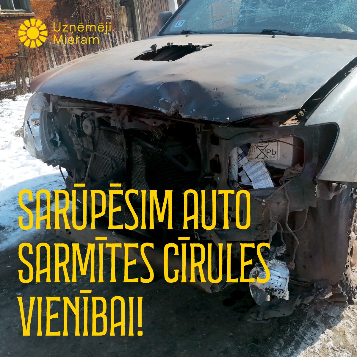 UznemejiMieram's tweet image. Sarūpēsim automašīnu kaujas mediķes Sarmītes Cīrules vienībai!🇱🇻🇺🇦
Nakts aizsegā ar dronu tika iznīcināts vienības pikaps- frontes darba rokas. 
🛻Sarmītes auto iegādei iespējams ziedot šeit: LV37HABA0551052837482 - Fonds Entrepreneurs for Peace, ziedojuma mērķis - Sarmītes auto.