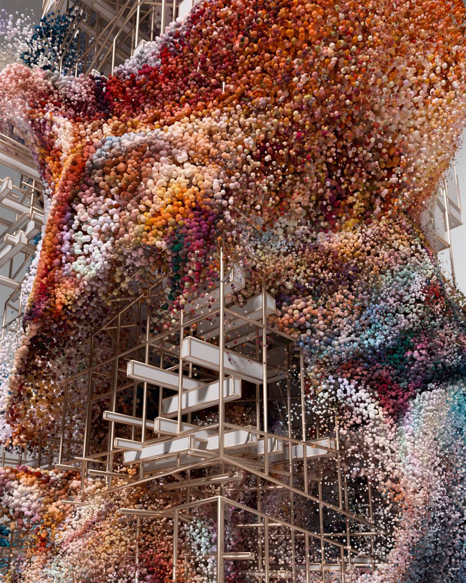 Close-up details.

#digitalartwork #closeup #sidefxhoudini #particles #particlesystem #newmediaart #design #proceduralart