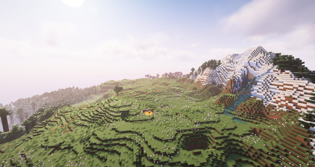 어떻게 이렇게 아름다운 지형이 다 붙어있는거지 역시 마크는 해도해도 새로워