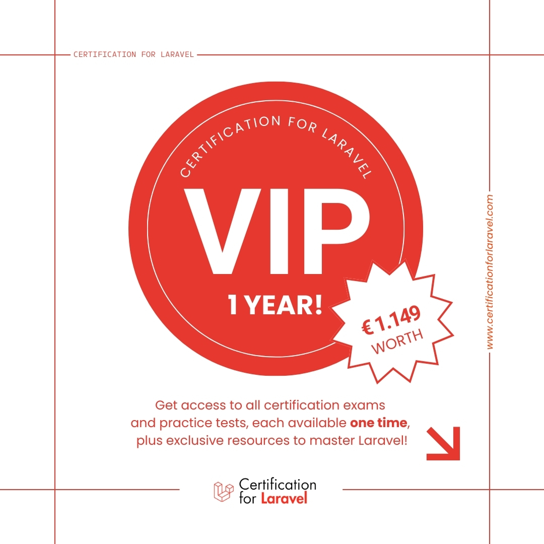 LaravelCert's tweet image. Only 2 days left!

We&apos;re giving away a 1-year VIP Membership (valued at €1,149) with access to all certification &amp;amp; practice exams for free! 🚀

The raffle is happening on our LinkedIn page! 🎁 Want to win? linkedin.com/company/certif…

#CertificationForLaravel #LaravelCommunity